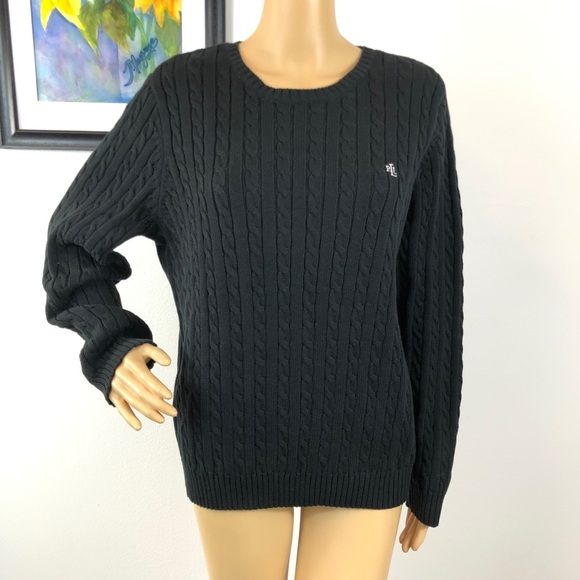 Lauren Ralph Lauren Sweaters - Lauren Ralph Lauren Black Cable Knit Sweater 1X